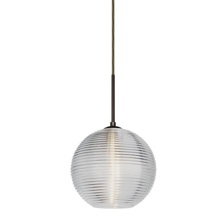 Besa Lighting Kristall 8 Cord Pendant, Clear, Bronze Finish, 1x60W Incandescent 1JT-461600-BR